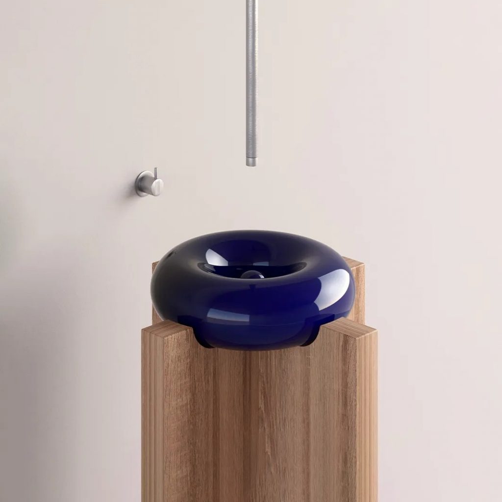 Orbe - очень необычная раковина тор для ванной от Trone (Франция), круглая торическая раковина для ванной