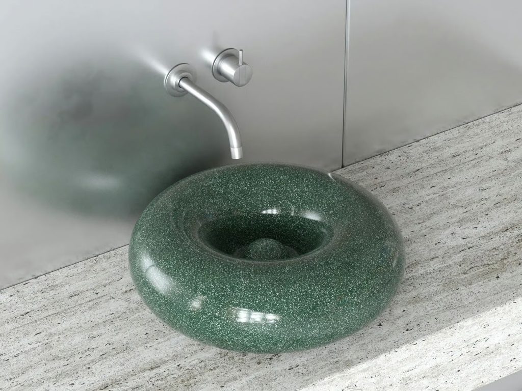 Orbe - очень необычная раковина тор для ванной от Trone (Франция), круглая торическая раковина для ванной