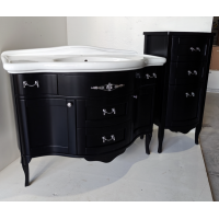 Palladio Bagno Pui комплект мебели для ванной классика 110 см черная матовая, фурнитура хром
