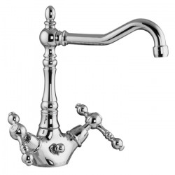 Epoque Carlo Frattini смеситель для раковины на одно отверстие, классика, хром и бронза (Италия) В НАЛИЧИИ