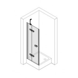 4-угольная распашная дверь Huppe с неподвижным сегментом для боковой стенки