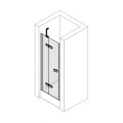 4-угольная распашная дверь Huppe с неподвижным сегментом для ниши