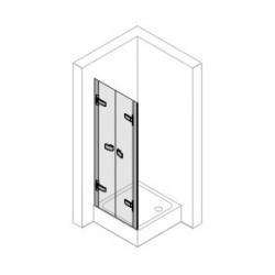 4-угольная двустворчатая дверь Huppe, открывающаяся вовнутрь и наружу, для боковой панели