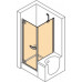 4-угольная двустворчатая распашная дверь Huppe с короткой боковой стенкой на ванне