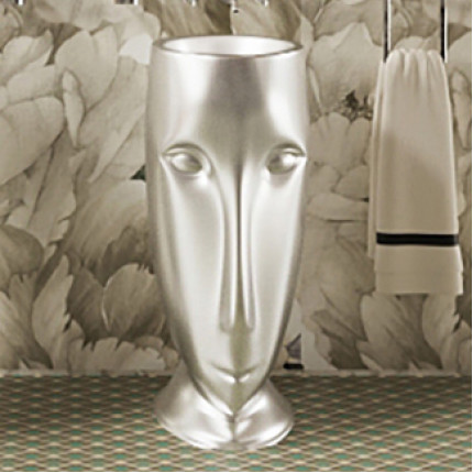 Kerasan Artwork Moloco раковина напольная в форме головы белая, серебро снаружи, керамика В НАЛИЧИИ