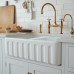 Surrey полувстраиваемая двойная мойка для кухни из керамики с архитектурным бортиком 80х47 или 100х47 см