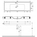 Cento Kerasan раковина-столешница навесная / накладная / консольная 140х45 см с 1 отверстием под смеситель.