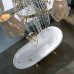 LINEATRE Ванна классическая из акрила на лапах 168х80 см с декором сусальное золото (или серебро и медь)