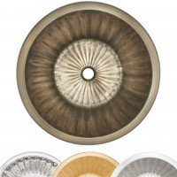 BR008 раковина круглая из бронзы с ребристым дном 43см хром бронза золото никель Round Flat Bottom Fluted Linkasink