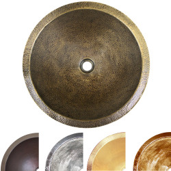 Bronze Hammered Round Linkasink круглая встраиваемая бронзовая раковина с молотковой чеканкой 33 или 40 см