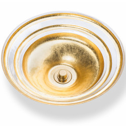 Eglomise Linkasink встраиваемая круглая раковина (золото или серебро) из стекла