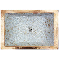 V016 раковина из бронзы под столешницу декорированная мозаикой из перламутра Linkasink