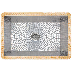 Stainless Steel Mosaic Linkasink встраиваемая сверху или снизу бронзовая раковина 76х51 декорированная металлической мозаикой