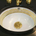 В НАЛИЧИИ Раковина для ванной встраиваемая с золотым греческим орнаментом меандр Greek Key 