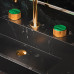 Bespoke Maier КОМПЛЕКТ золото глянец + вставки малахит (смеситель для раковины на 3 отв + душевая система встраиваемая)