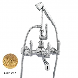 Mestre Artica смеситель для ванны настенный с ручным душем, золото 24K