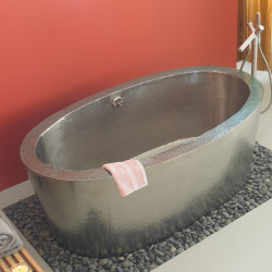 Медная ванна овальная в современном стиле Aspen в финише Antique Copper Античная медь или Brushed Nickel матовый никел