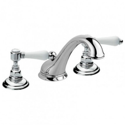 Nicolazzi Classica 1408-78 смеситель ретро для раковины, ручки керамика белая
