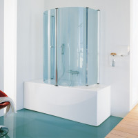 Bath Screens Samo полностью складная полукруглая душевая шторка на ванну