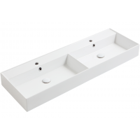 Agile Simas раковина двойная навесная/накладная с минибортиком по периметру (высота 13 см), размер 121 и 141 см белая, черная