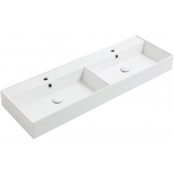 Agile Simas раковина двойная навесная/накладная с минибортиком по периметру (высота 13 см), размер 121 и 141 см белая, черная