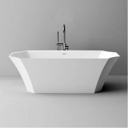 TW ванна отдельностоящая ар-деко 170х81см, из искусственного камня, с переливом, цвет глянцевый белый