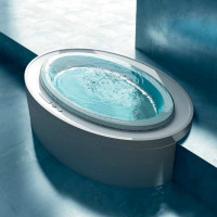 Fusion 231 х 150 Gruppo Treesse spa ванна овальная  из акрила с гидромассажем и хромотерапией, с переливом через верхний край