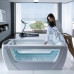 Vision Gruppo treesse ванна со стеклянными вставками 1800x800x600 мм, монтаж в правый угол, гидромассаж