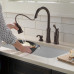 LAKEVIEW кухонный смеситель в классическом стиле с выдвижным душем на 2 или 3 отверстия матовый хром с дозатором мыла в наличии