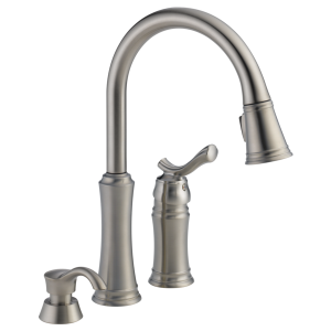 LAKEVIEW кухонный смеситель в классическом стиле с выдвижным душем на 2 или 3 отверстия матовый хром с дозатором мыла в наличии