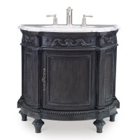 Demilune Sink Chest мебель для ванной с резьбой в стиле барокко из массива 91см Ambella