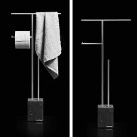 Biviocombi Antonio Lupi стойка напольная для ванной и ершик современном стиле, мрамор + нержавеющая сталь