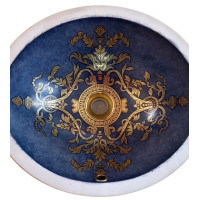 Burnished gold & Blue раковина с золотым орнаментом на синем фоне Atlantis Porcelain Art