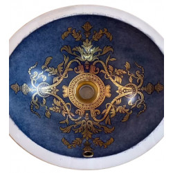 Burnished gold & Blue раковина с золотым орнаментом на синем фоне Atlantis Porcelain Art