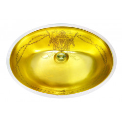 Cherubs D' Gold раковина с рисунком херувимы (ангелочки) на золом фоне Atlantis Porcelain Art