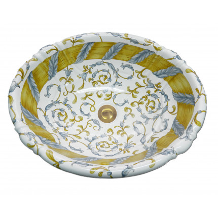Feathers раковина с цветочным декором Atlantis Porcelain Art