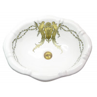 Cherubs D' Gold раковина с рисунком херувимы (ангелочки) матовое золото Atlantis Porcelain Art