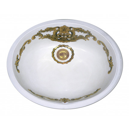 Antiquity Gold & Platinum раковина для ванной с классическим античным орнаментом Atlantis Porcelain Art