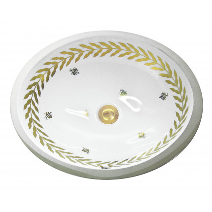 AP-1420 Wreath & Bees раковина с орнаментом венок лавр и пчелы Atlantis Porcelain ArtAP-1420 Wreath & Bees Gold & Platinum раковина Atlantis Porcelain Art