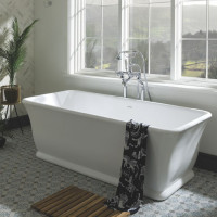 MAGNUS Bath ванна напольная в классическом стиле из искусственного камня 168х75 см, белая В НАЛИЧИИ