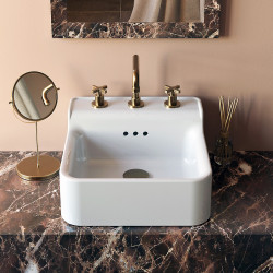 Metropolitan Bleu Provence раковина навесная/накладная в индустриальном стиле 44 или 60 см, с 1 или 3 отверстиями для смесителя