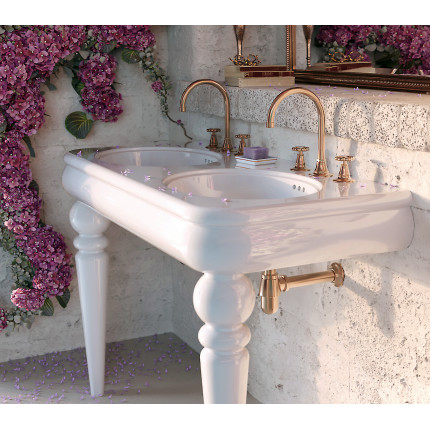 Romantica Bleu Provence раковина-столешница двойная 120см консольная в ретро стиле белая, черная или цветная