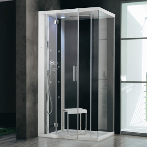 One Lux Blu Bleu душевая кабина 110х80 мм h215 с паром (хамам), гидромассажем и хромотерапией