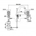 Cristallo Bongio смеситель для раковины на 3 отв золото, ручки матовое белое стекло В НАЛИЧИИ