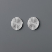 Дизайнерская смывная панель двойная в для инсталляции Geberit (Omega) или Tece форме круглых кнопок из нержавеющей стали CEA Design