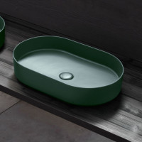Shui Comfort Cielo раковина накладная овальная без отверстий для смесителя 60х38 см