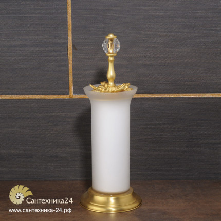 Ершик классика (барокко) напольный, стакан матовый хрусталь база из латуни в отделке хром или золото Ciulli