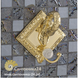Крючок для одежды в стиле барокко лебедь (swan) из латуни в отделке хром или золото Ciulli