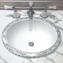 Big Fancy Border Platinum раковина для ванной с декором, бордюр платина