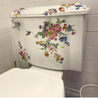 Decorated Bathroom унитаз с цветочным рисунком, ручная роспись, деколь